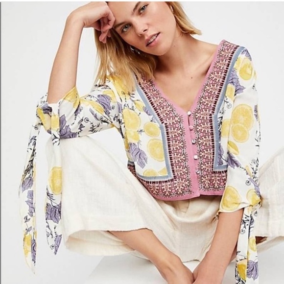 Free People Tops - Free People Freshly Squeezed Shirt size Small
